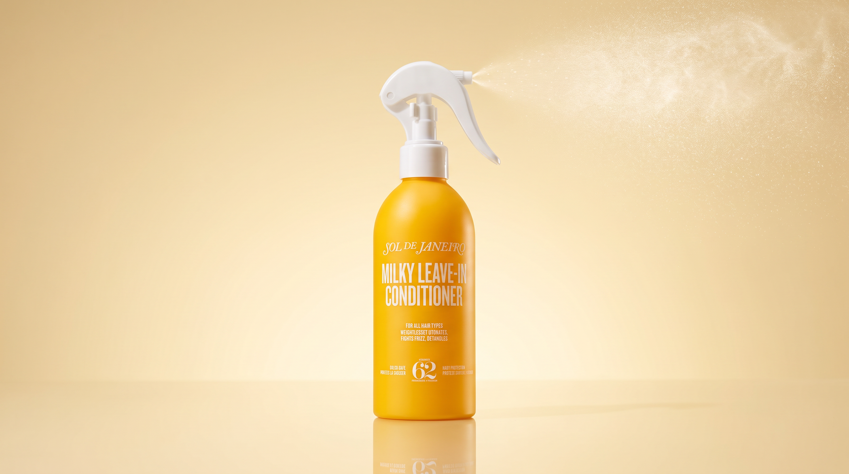 Sol de Janeiro Milky Leave-In Conditioner spray bottle in a clean studio hero shot